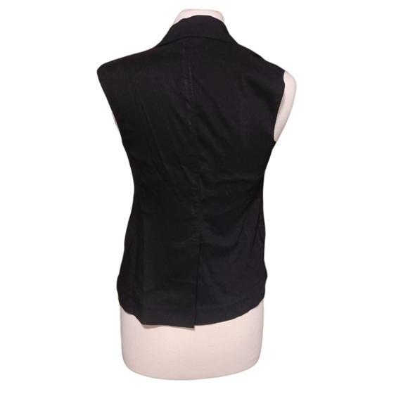 Theory 2 Linen Blend Vest Black Open Front Sleeveless western Aztec eque… - Picture 3 of 3